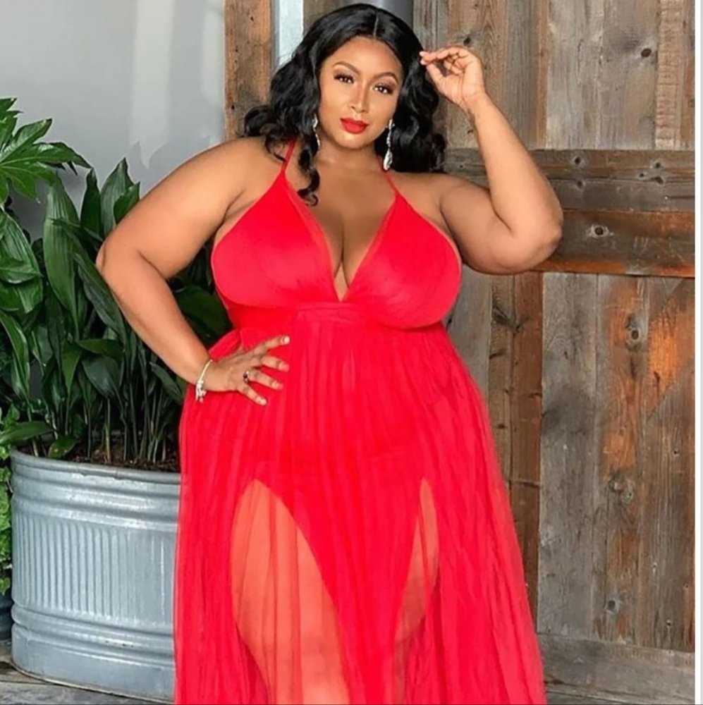 Red maxi dress Fashioniva 2X